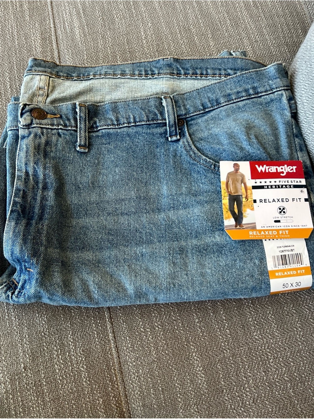 Wrangler Five Star Relaxed Fit 50 X 30 Jeans Men’s Low Stretch NWT  100% Cotton